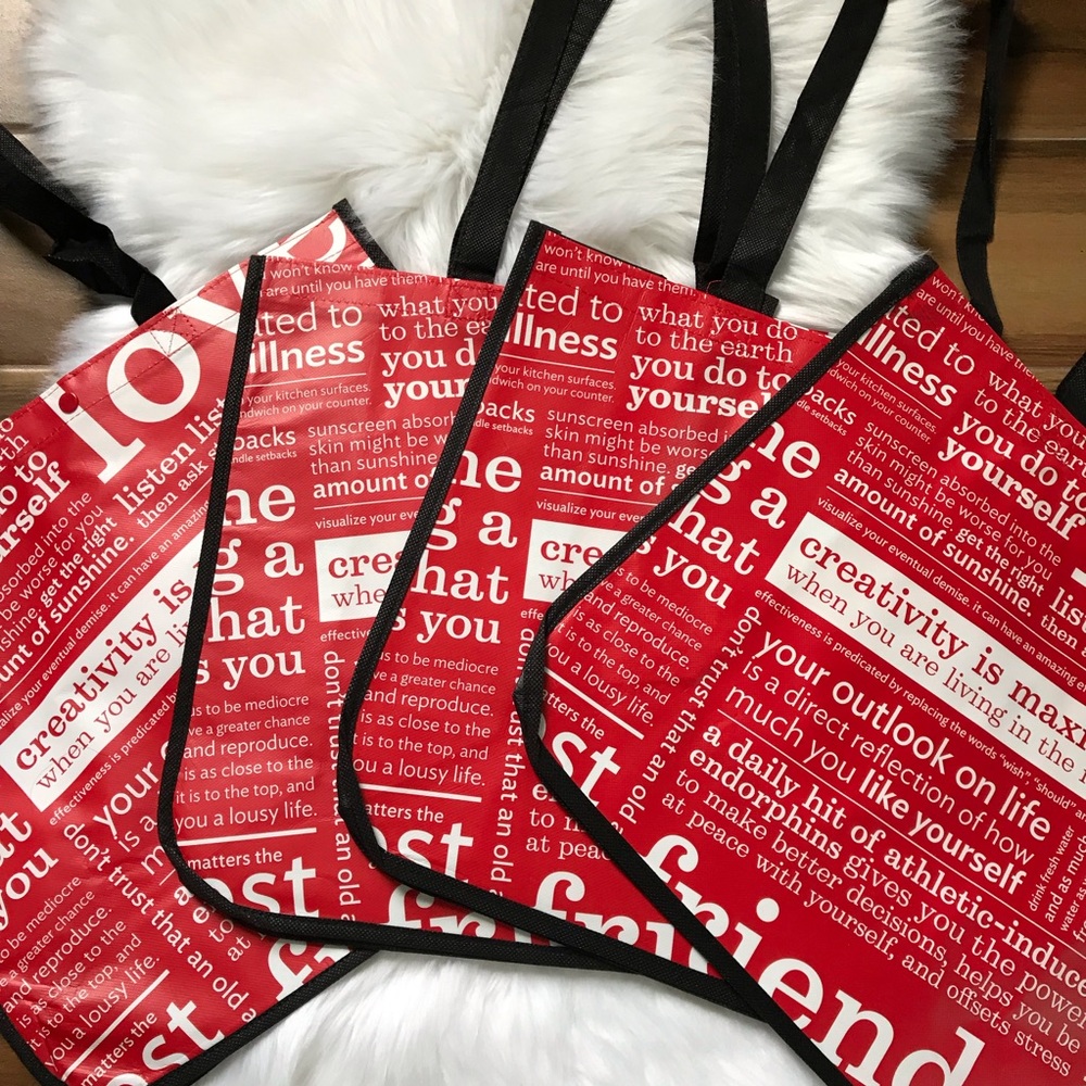 Lululemon reusable shopping totes handbags Red new - Picture 2 of 7